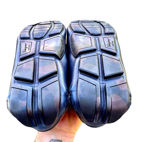 Ferragamo Navy Leather Gancini Loafers – NWOT, Gunmetal Bit, Italian Classic - Picture 14 of 16